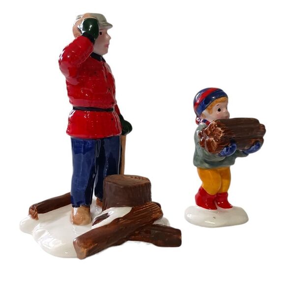 Department Dept 56 Woodsman Boy Snow Village Figures Porcelain Ceramic Winter - Picture 8 of 16